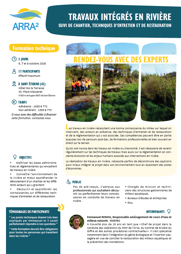 Programme formation travaux en rivière octobre